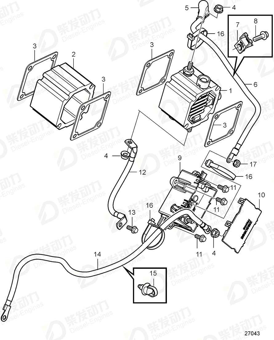 VOLVO Power cable 22056308 Drawing